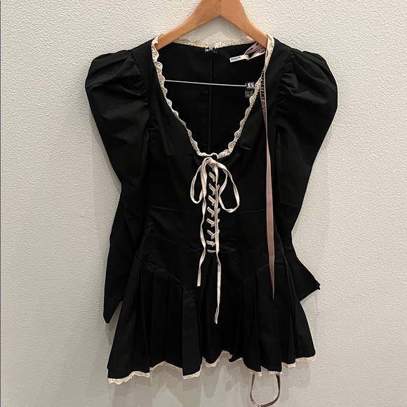 NWT House of CB Black Lace-Up Larissa Dress XS - Picture 3 of 7